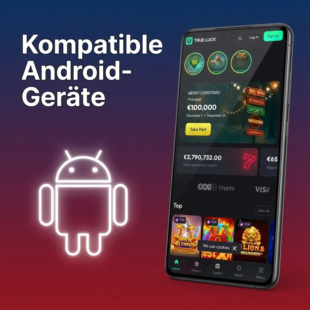 Übersicht kompatibler Android-Smartphones für die TrueLuck App, mit Beispielen gängiger Modelle in Deutschland
