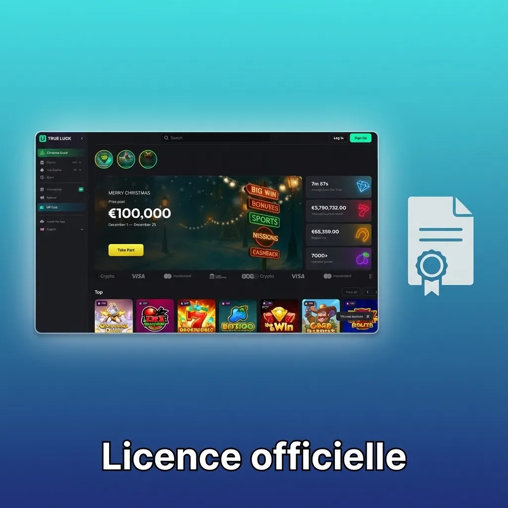 Icône de licence de jeu en ligne TrueLuck / Afflinkers, délivrée par Curaçao eGaming en 2020 pour la France