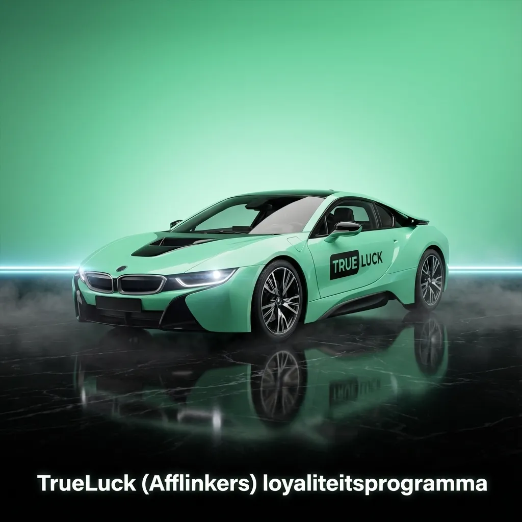 Infographic over TrueLuck loyaliteitsprogramma met niveaus, punten per inzet, VIP-voordelen en beloningen als spins en free bets