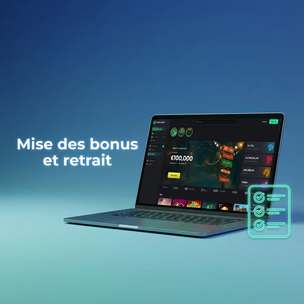 Illustration d’un compte joueur séparant argent réel et bonus, avec conditions de mise avant retrait des gains