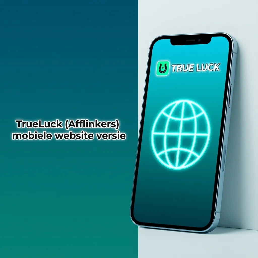 Mobiele TrueLuck (Afflinkers) website op smartphone met sportweddenschappen, casino en live tafels in browser zichtbaar