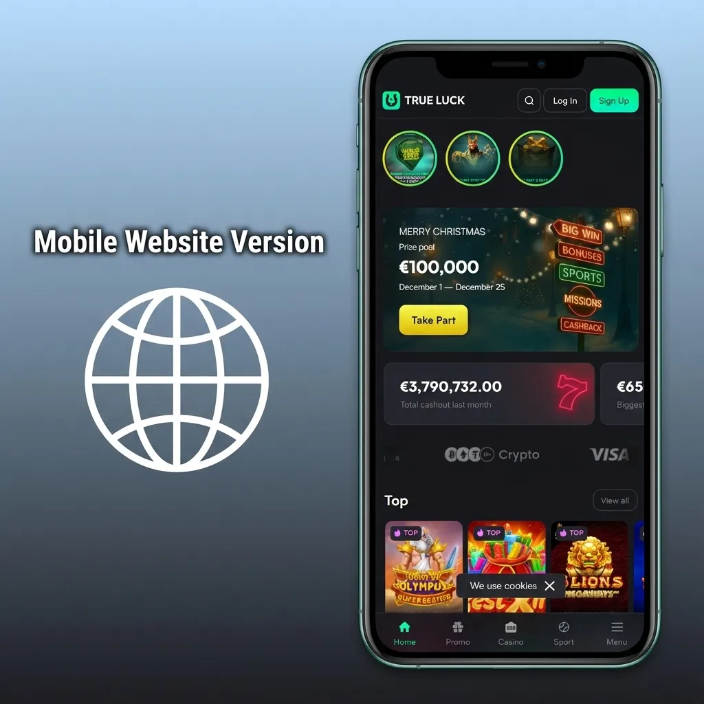 Smartphone mit TrueLuck mobiler Website: Sportwetten, Slots, Live‑Casino und Kontoverwaltung im Browser ohne App