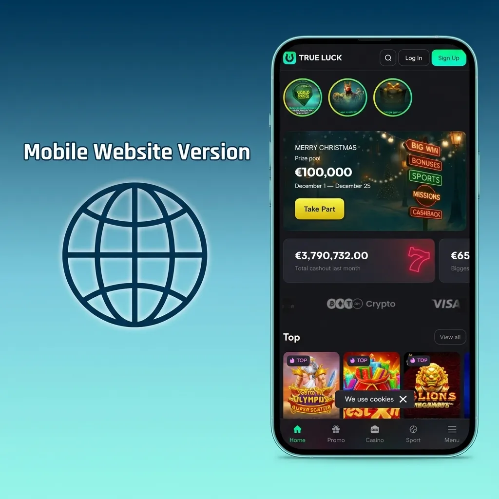 Smartphone displaying TrueLuck mobile site with betting markets, slots and thumb‑reachable menus optimised for Irish users