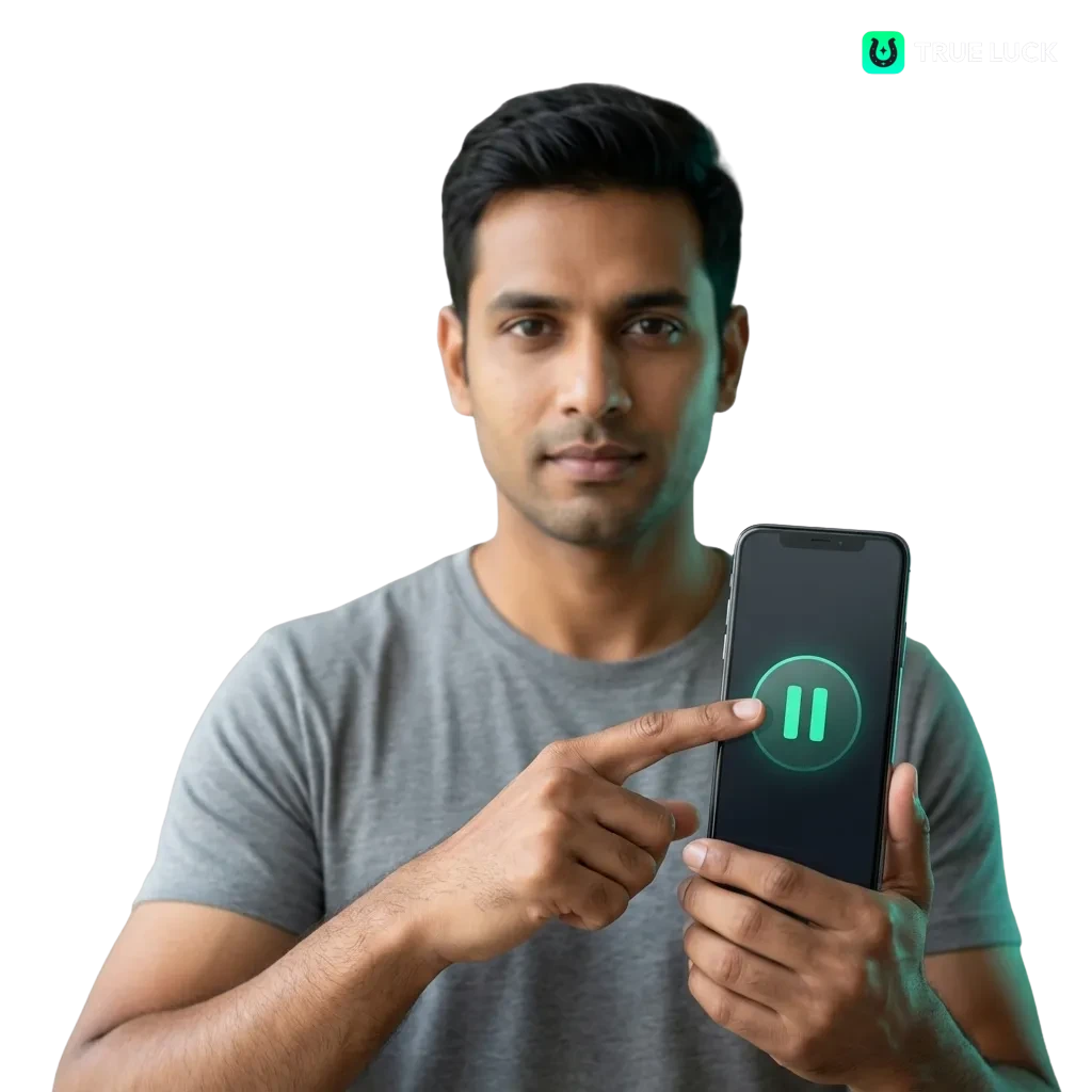 Γραφικό TrueLuck με μήνυμα για υπεύθυνο παιχνίδι, έλεγχο ορίων και προστασία οικονομικής και ψυχικής υγείας