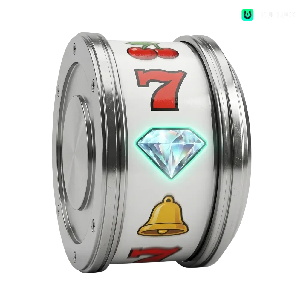 Οθόνη TrueLuck με ποικιλία κουλοχέρηδων, θεματικά φρουτάκια και προβολή προσφορών μπόνους και δωρεάν περιστροφών