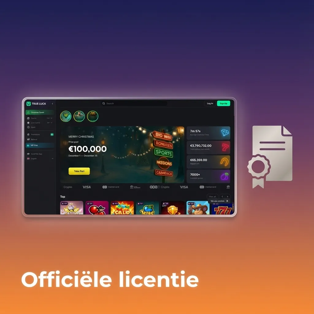 Pictogram van een officieel Europees kansspellicentiecertificaat met tekst over gereguleerd en veilig online spelen in Nederland