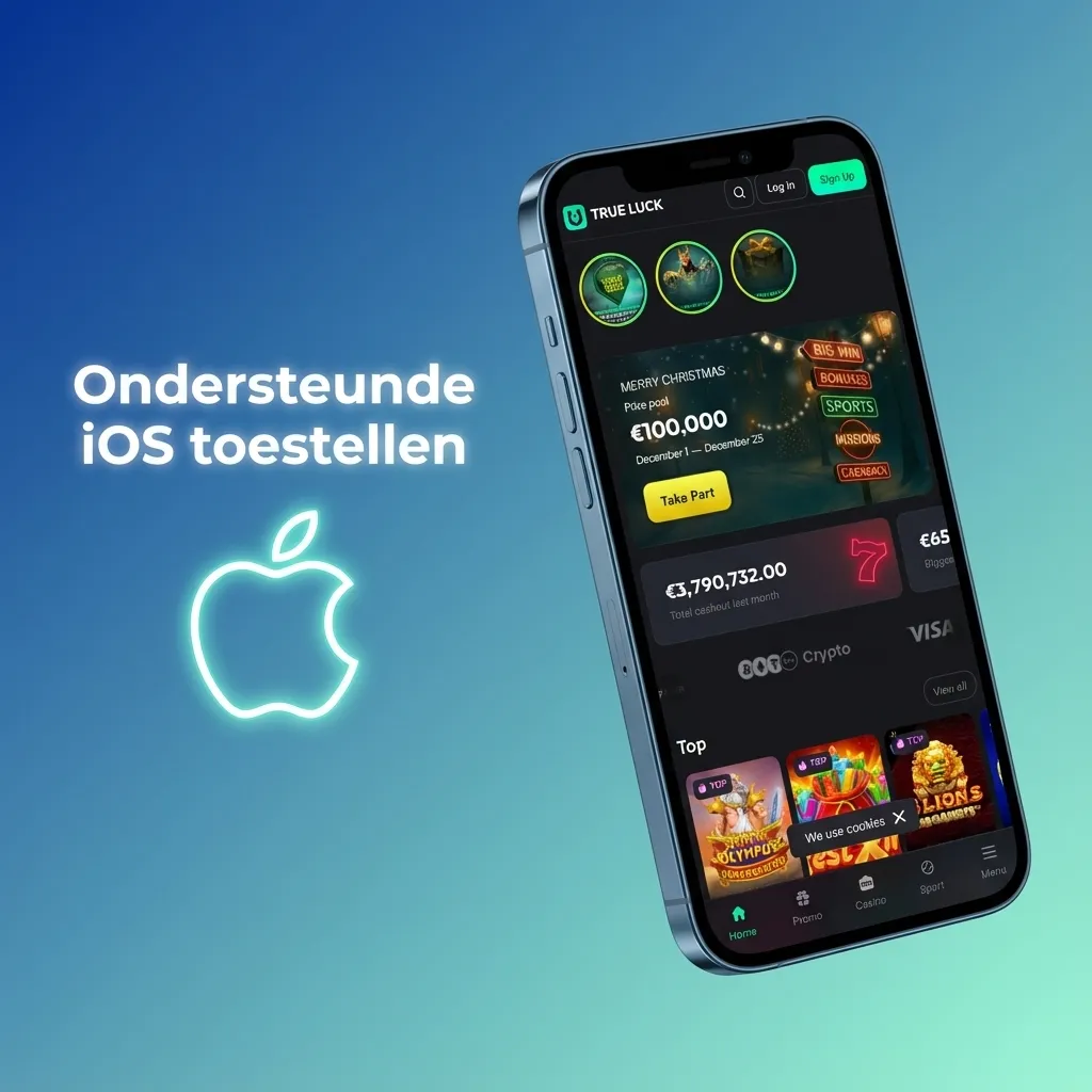 Illustratie van ondersteunde Apple iPhone, iPad en iPod modellen voor de TrueLuck (Afflinkers) iOS app