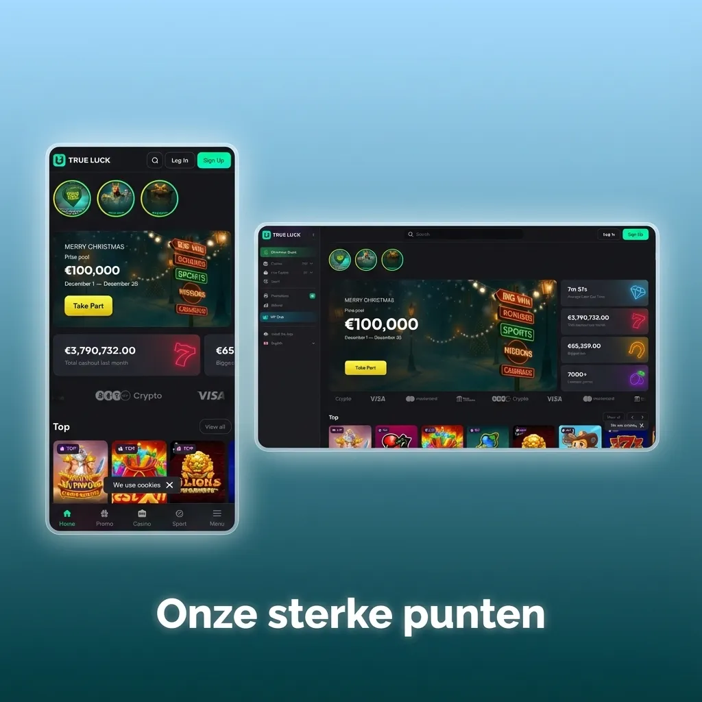 Infographic met bullets over sterke punten: hoge quoteringen, NL-support, breed spelaanbod, snelle uitbetalingen, mobielvriendelijk