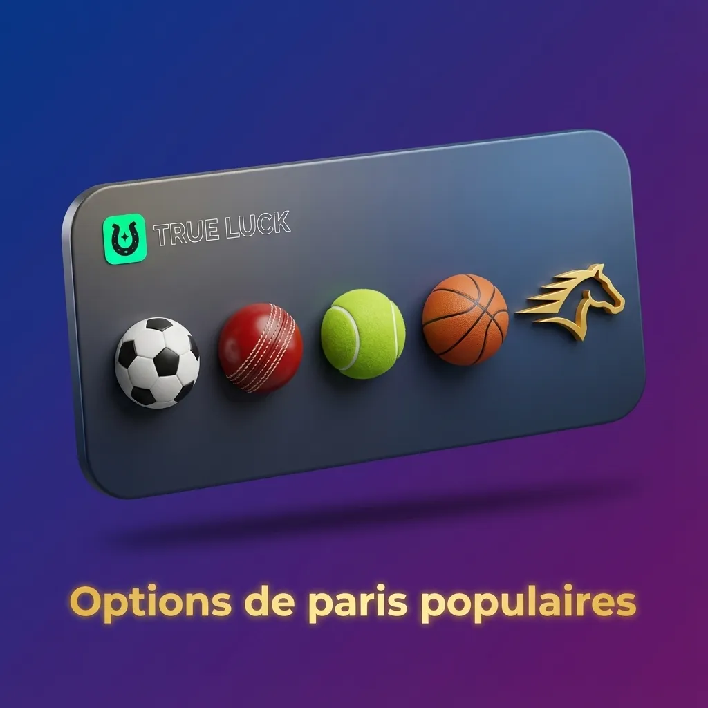 Interface TrueLuck montrant options de paris : en direct, Multi Live, et pré‑match pour matchs de foot.