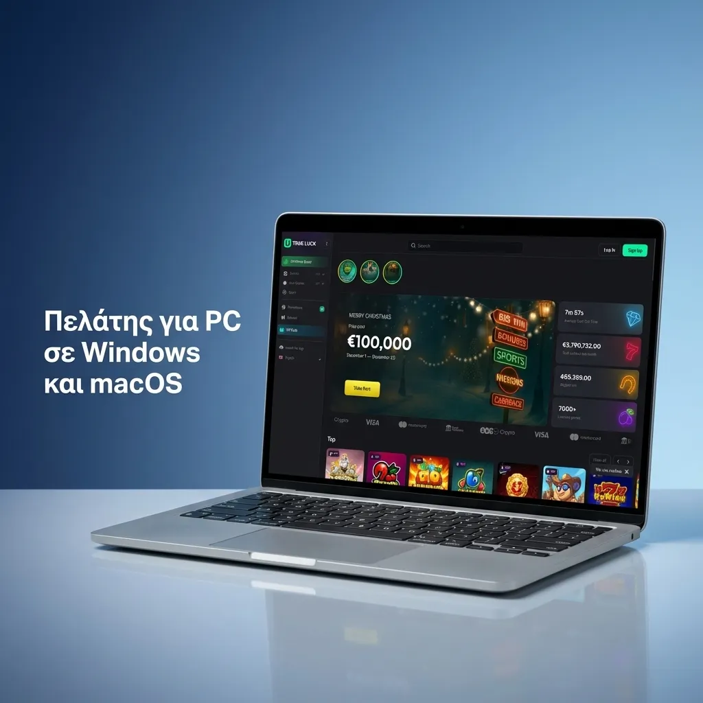 Οθόνη υπολογιστή με browsers Chrome, Firefox, Safari, χωρίς διαθέσιμο desktop client για TrueLuck/Afflinkers