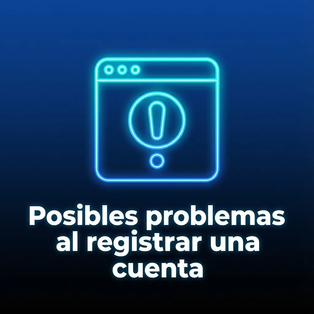 Ilustración de usuario enfrentando errores de registro en línea con lista de problemas y soluciones de soporte en pantalla
