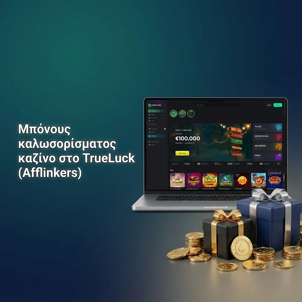 Ελληνική διαφήμιση TrueLuck καζίνο με μπόνους καλωσορίσματος 250% έως 4.000 € και δωρεάν περιστροφές