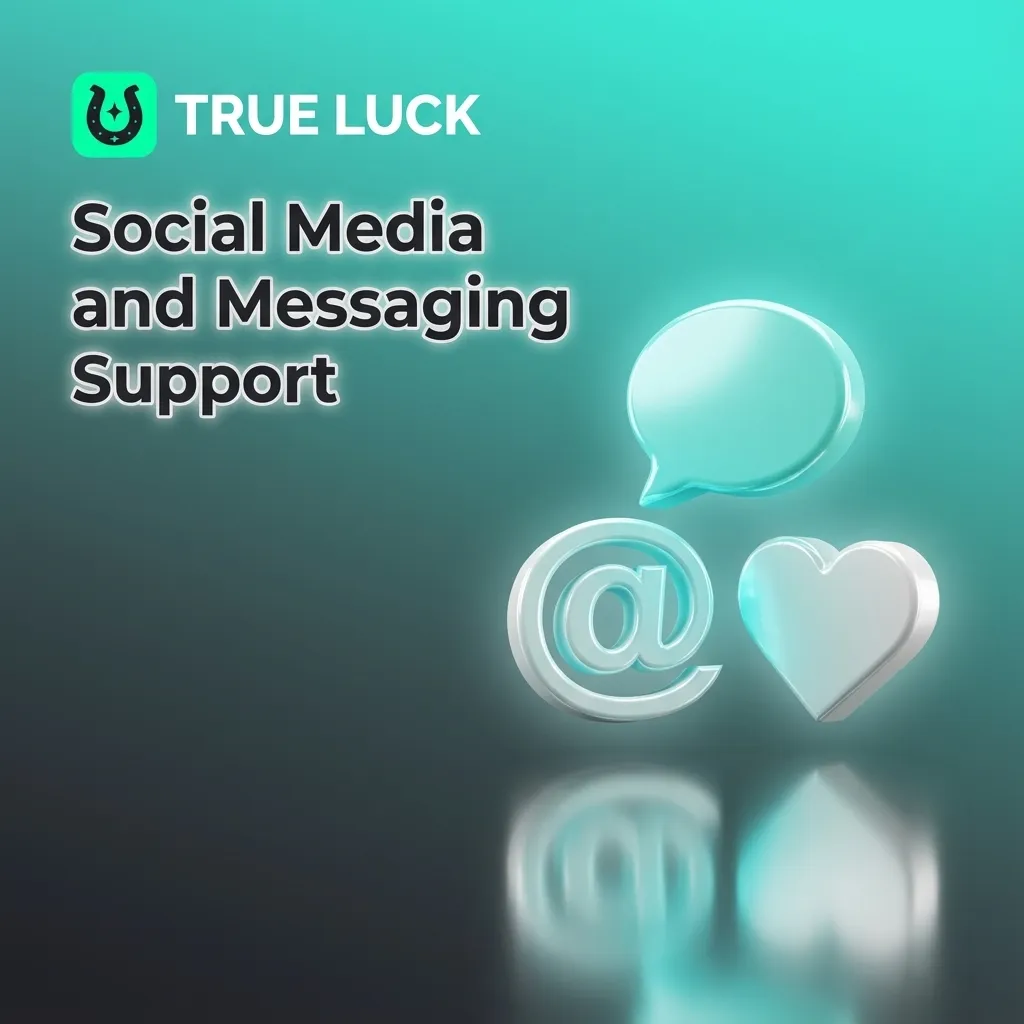 Illustration of social media icons and chat bubbles showing mobile customer support via WhatsApp, Telegram, Facebook, and X.