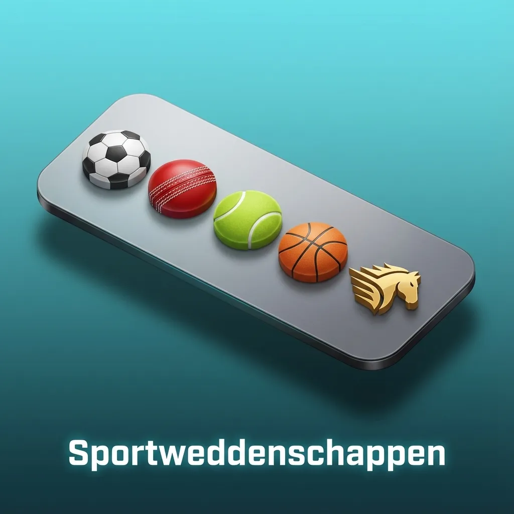 Nederlandse sportsbookinterface met lijst sporten en wedmarkten voor voetbal, tennis, basketbal, Formule 1 en e-sports.
