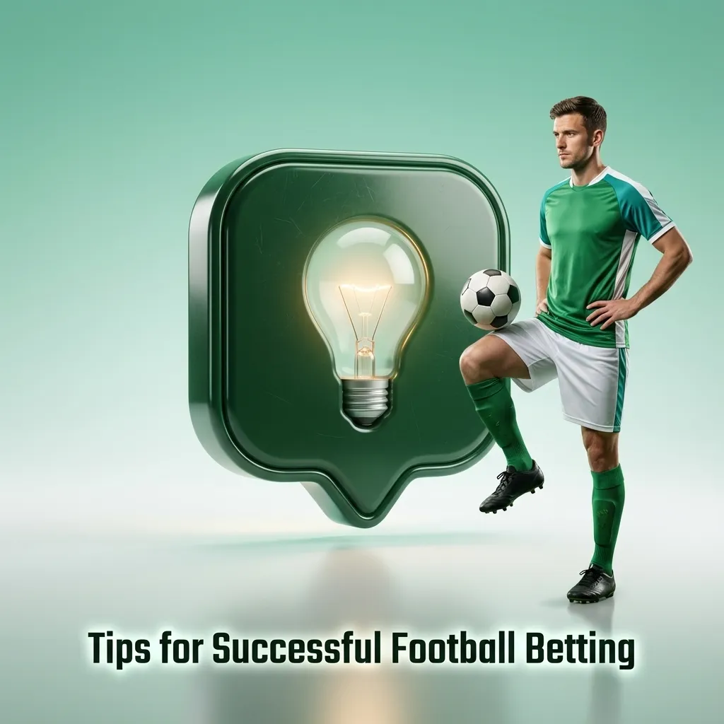Illustrated tips for smart football betting, showing stats, team news, tactics, venue, weather, and bankroll management