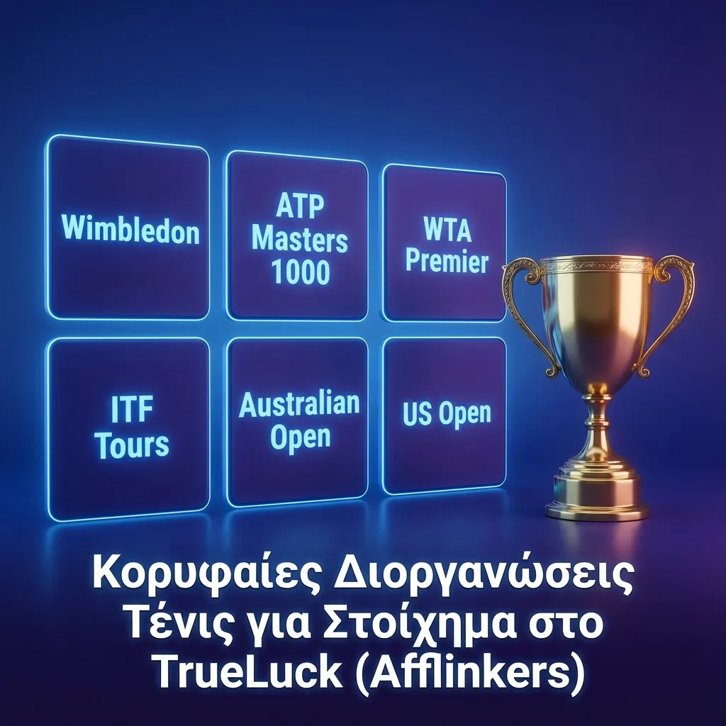 Γήπεδο τένις με παίκτη σε δράση και επικάλυψη αποδόσεων στοιχήματος για μεγάλες διοργανώσεις