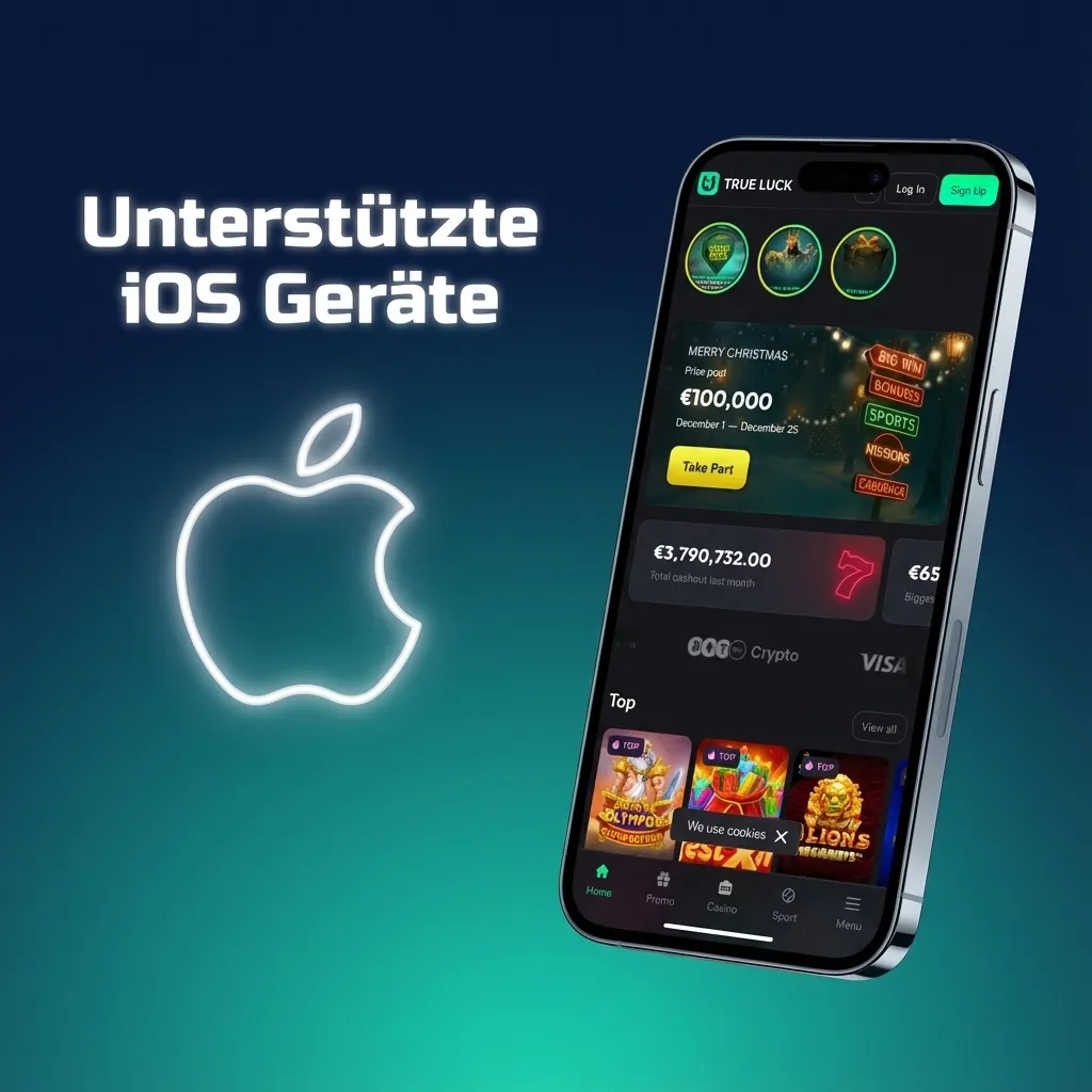 Grafik: Liste unterstützter iPhones und iPads, auf denen die TrueLuck (Afflinkers) PWA mit aktuellem iOS läuft