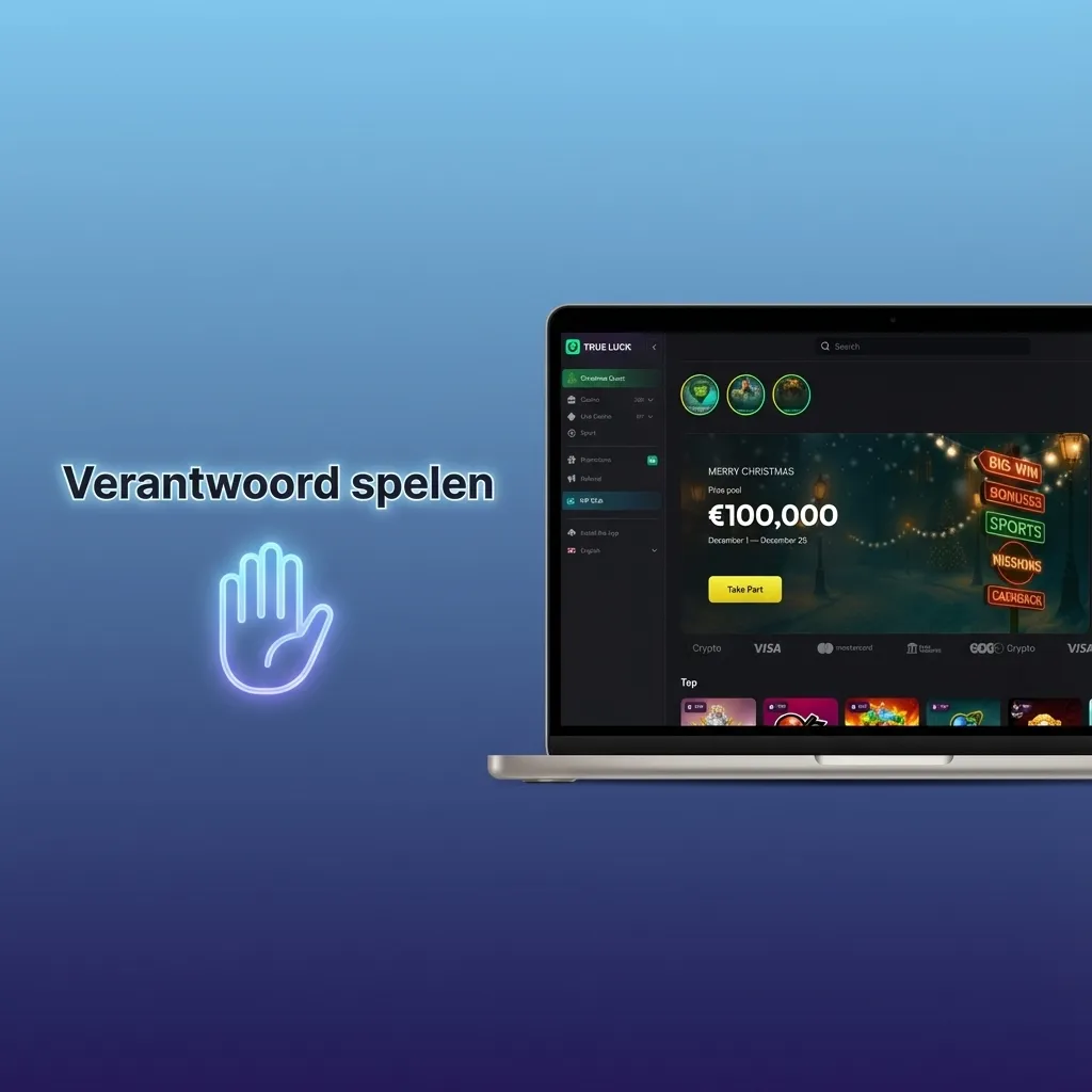 Illustratie van verantwoord gokken met limietinstellingen, hulpmiddelen en focus op controle en balans tijdens het spelen