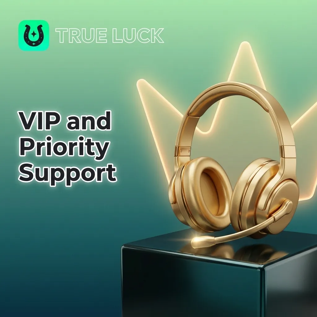 Illustration of a VIP player receiving priority customer support via phone, email and live chat with fast service icons