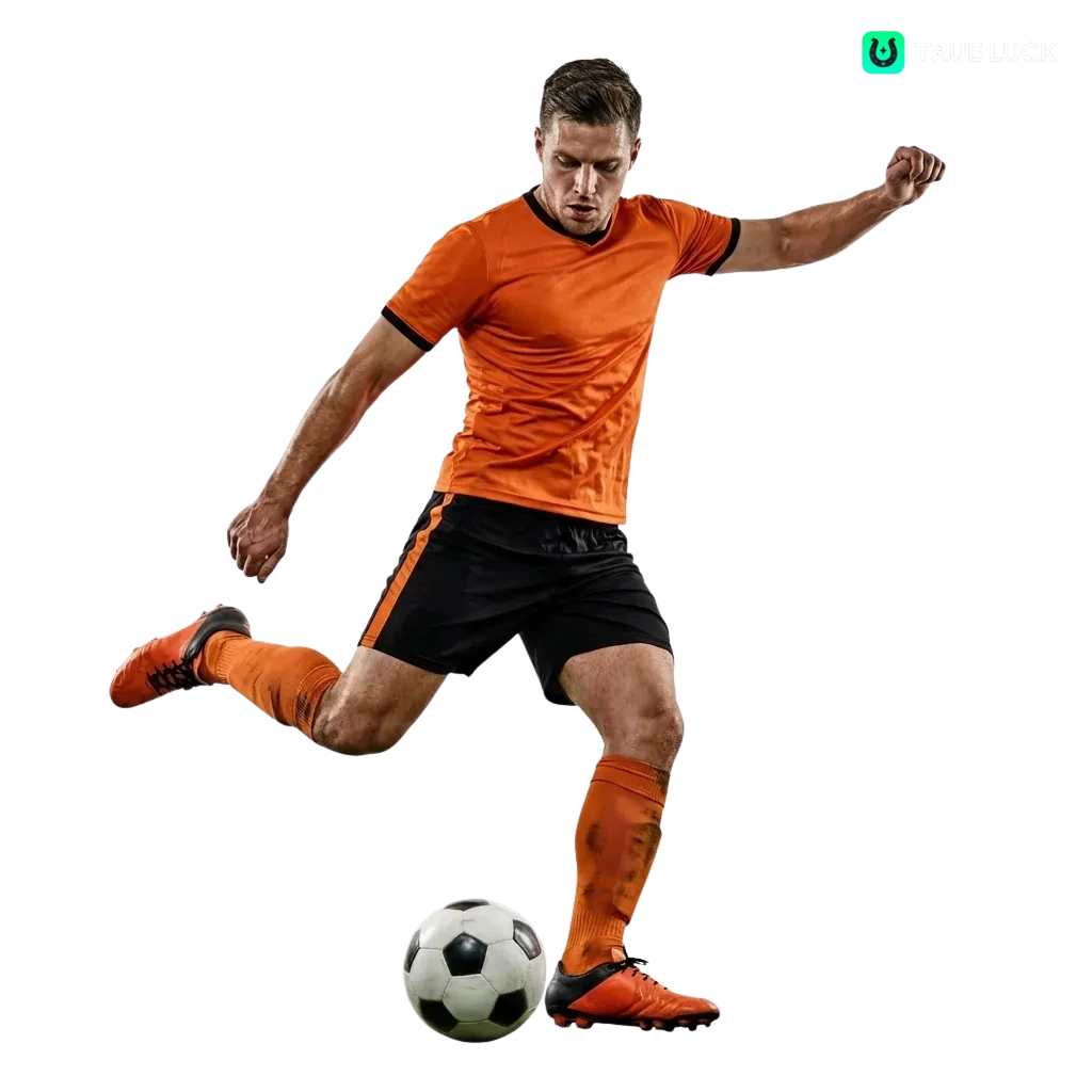 Promo banner voor TrueLuck voetbalwedden in Nederland met bonusaanbiedingen en voetbalafbeeldingen