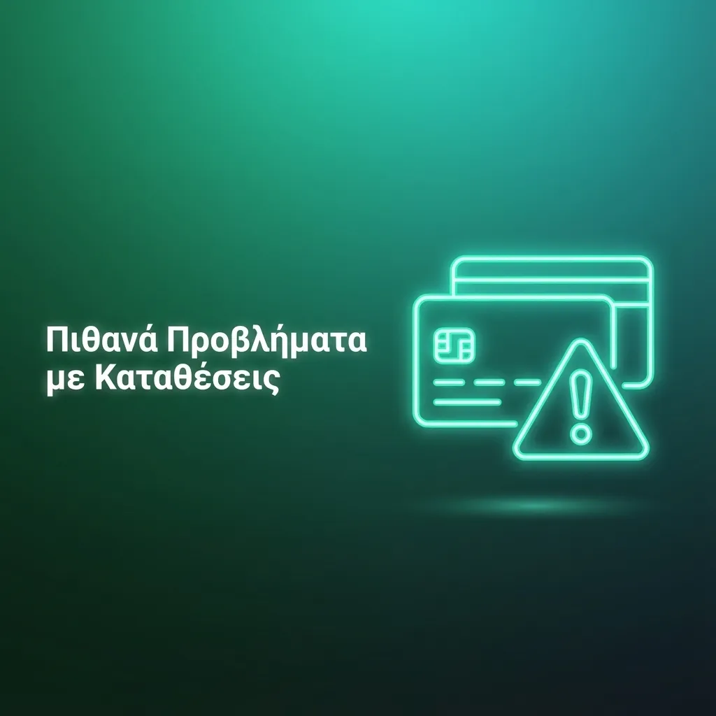 Γραφικό με τίτλο «Πιθανά Προβλήματα με Καταθέσεις» και λίστα συνηθισμένων θεμάτων και λύσεων κατάθεσης στην πλατφόρμα