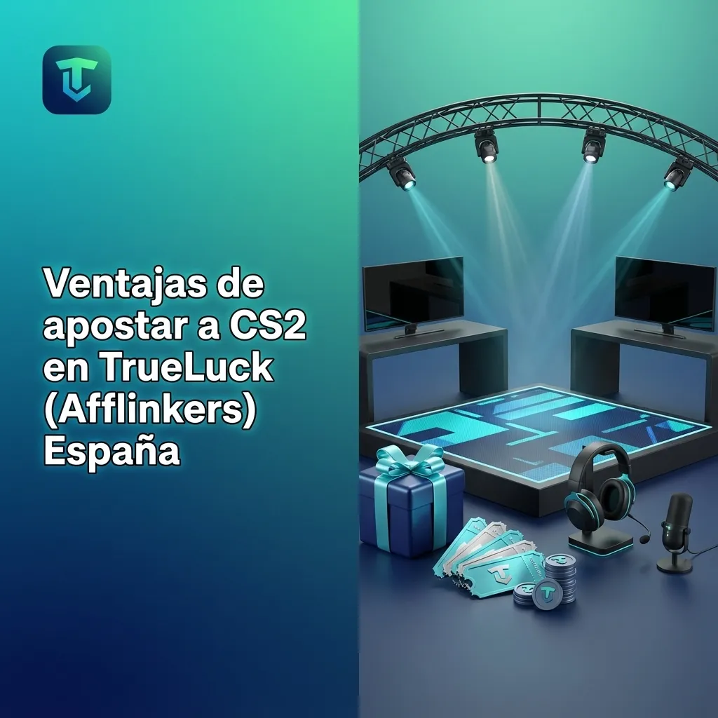 Banner de apuestas CS2 en TrueLuck España, destacando bono bienvenida, cuotas competitivas y app móvil optimizada