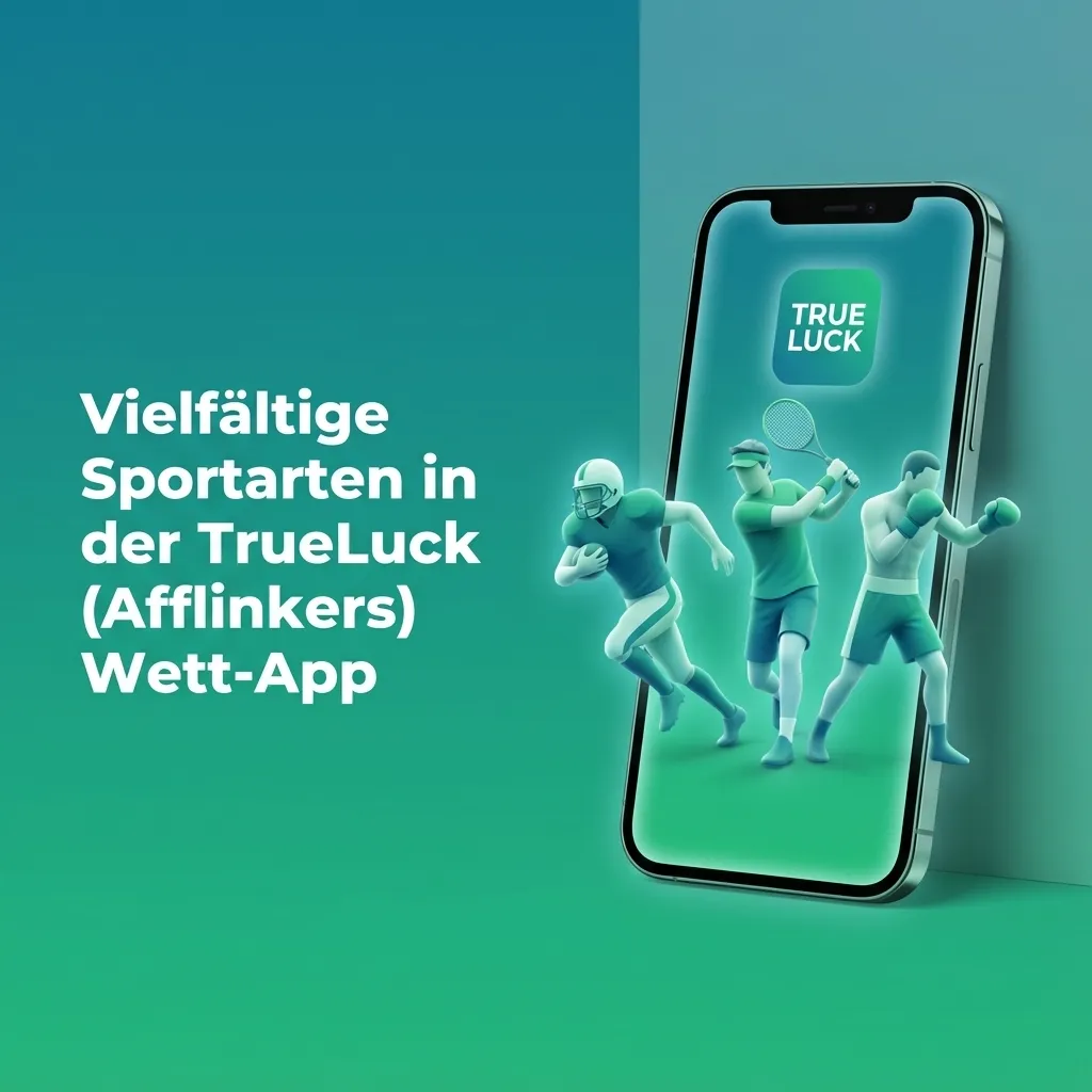 Smartphone-Screenshot der TrueLuck Wett-App mit Liste zahlreicher Sportarten und eSports für Live- und Pre-Match-Wetten