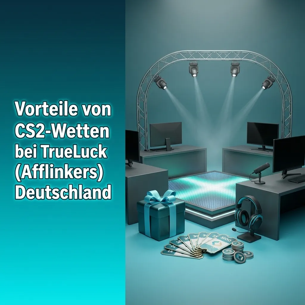 Grafik zu CS2-Wetten bei TrueLuck: Bonusangebote, deutsche Zahlungsmethoden, mobile App, Support und Quoten für Spieler in Deutschland