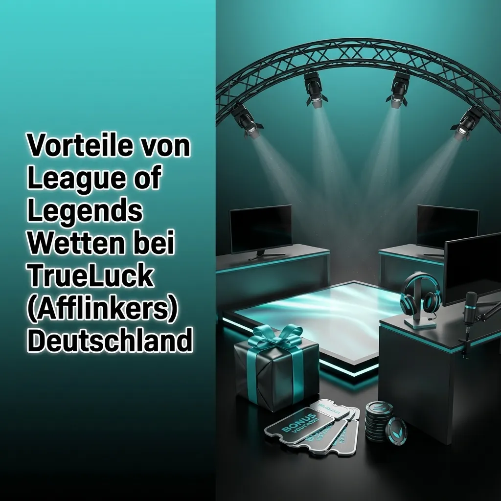 Grafik zu TrueLuck LoL Wetten in Deutschland mit Bonus, hohen Quoten, Mobile App und 24/7 Support
