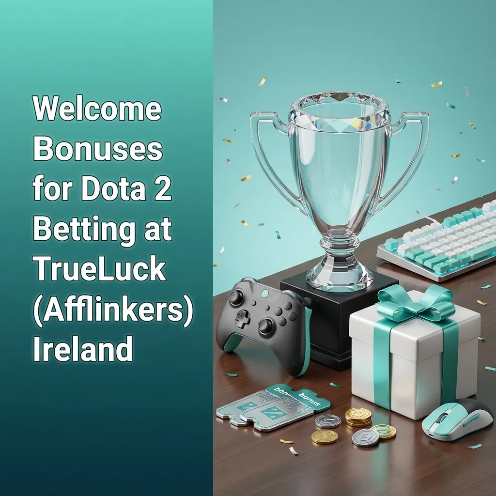 TrueLuck Ireland welcome bonuses for Dota 2 betting shown with bonus amounts and steps to claim offer