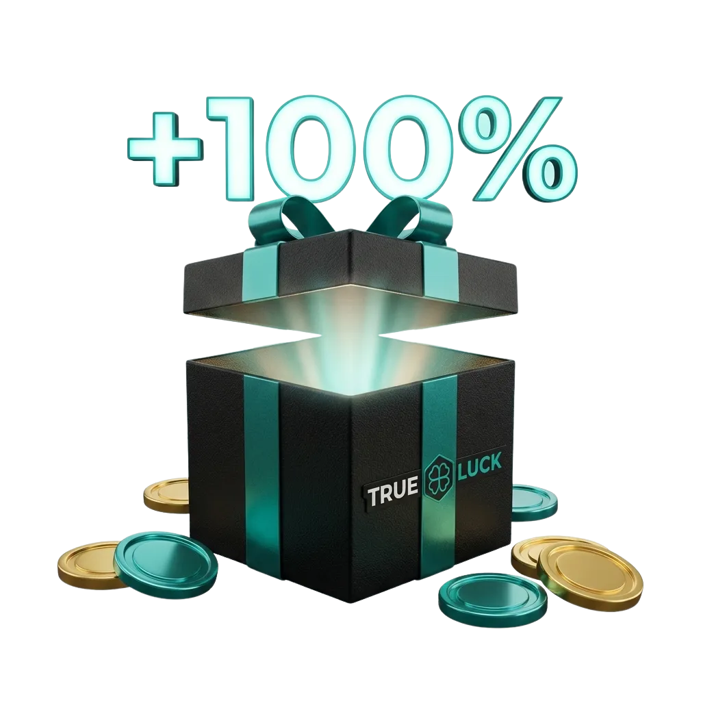 Banner met TrueLuck welkomstbonussen voor Nederland: 250% tot €4.000 + 175 spins, live casino en sportbonus