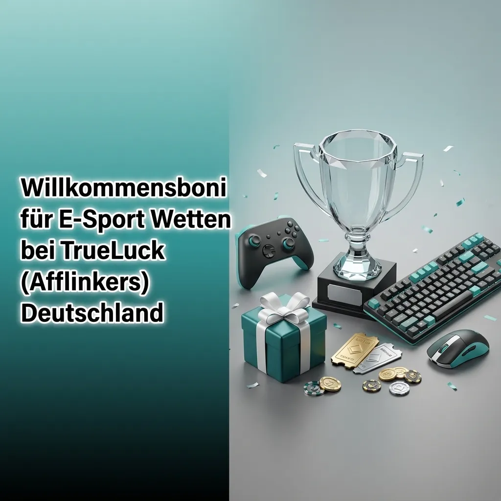 Banner mit Text zu TrueLuck Willkommensboni für E-Sport, Sportwetten, Live-Casino und Spielautomaten in Deutschland