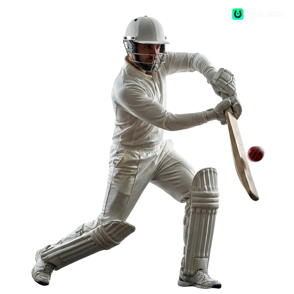 TrueLuck España cricket betting interface showing international tournaments, live odds, and welcome bonus promotion details