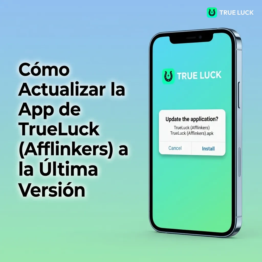TrueLuck app interface showing automatic updates on web browser and home screen icon with seamless user experience