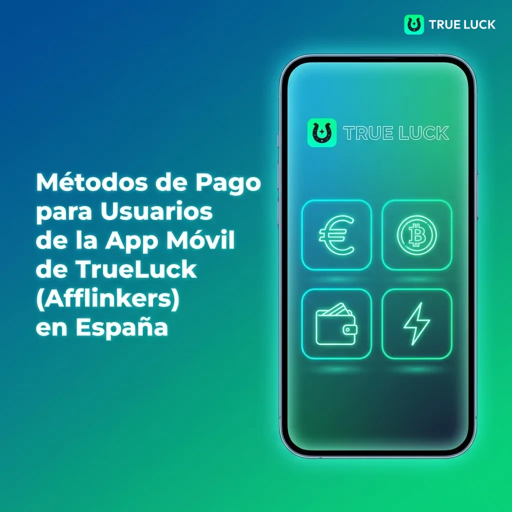TrueLuck Spain mobile app payment methods including bank transfer, cards, digital wallets, and cryptocurrencies