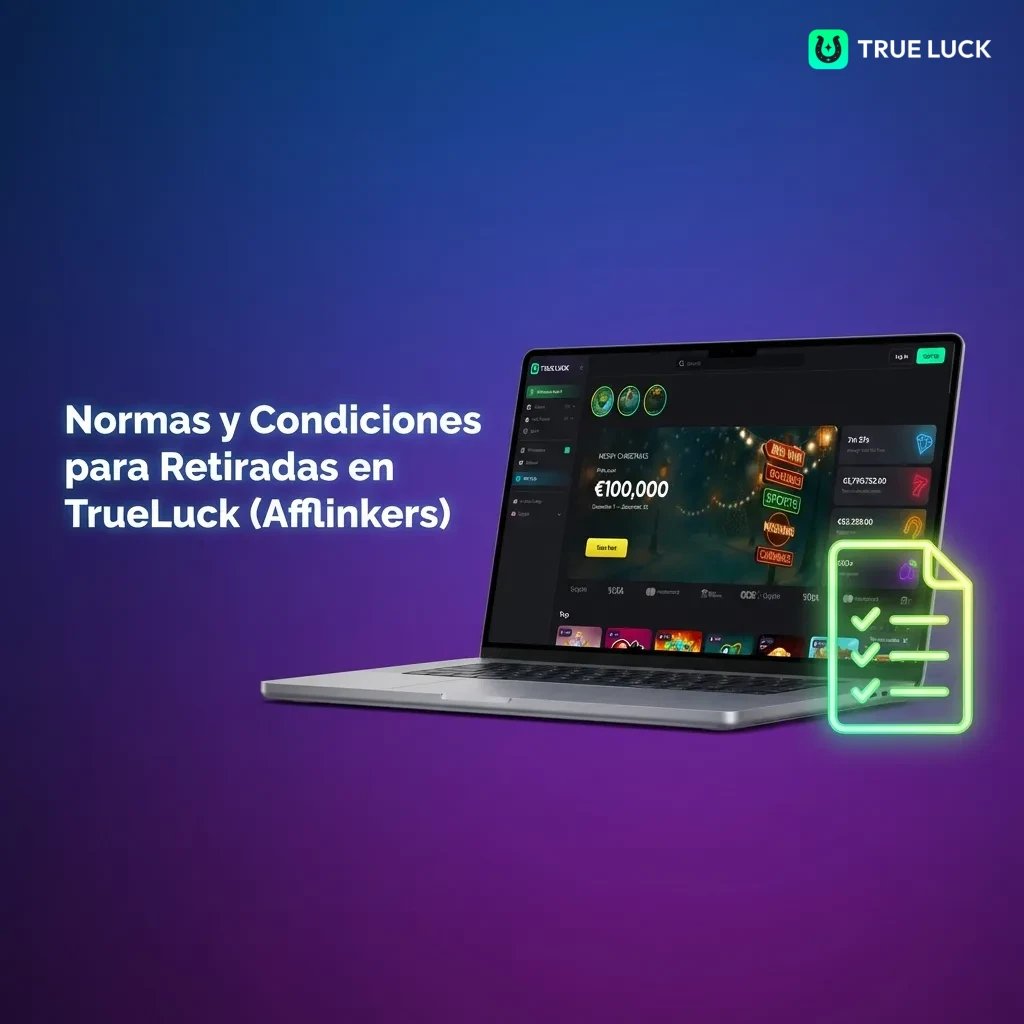 TrueLuck withdrawal rules document showing verification requirements, payment methods, and transaction limits for Spain