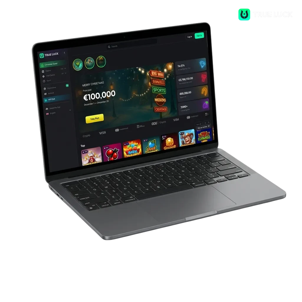 Application de bureau TrueLuck pour Windows et macOS avec machines à sous, roulette et casino en direct