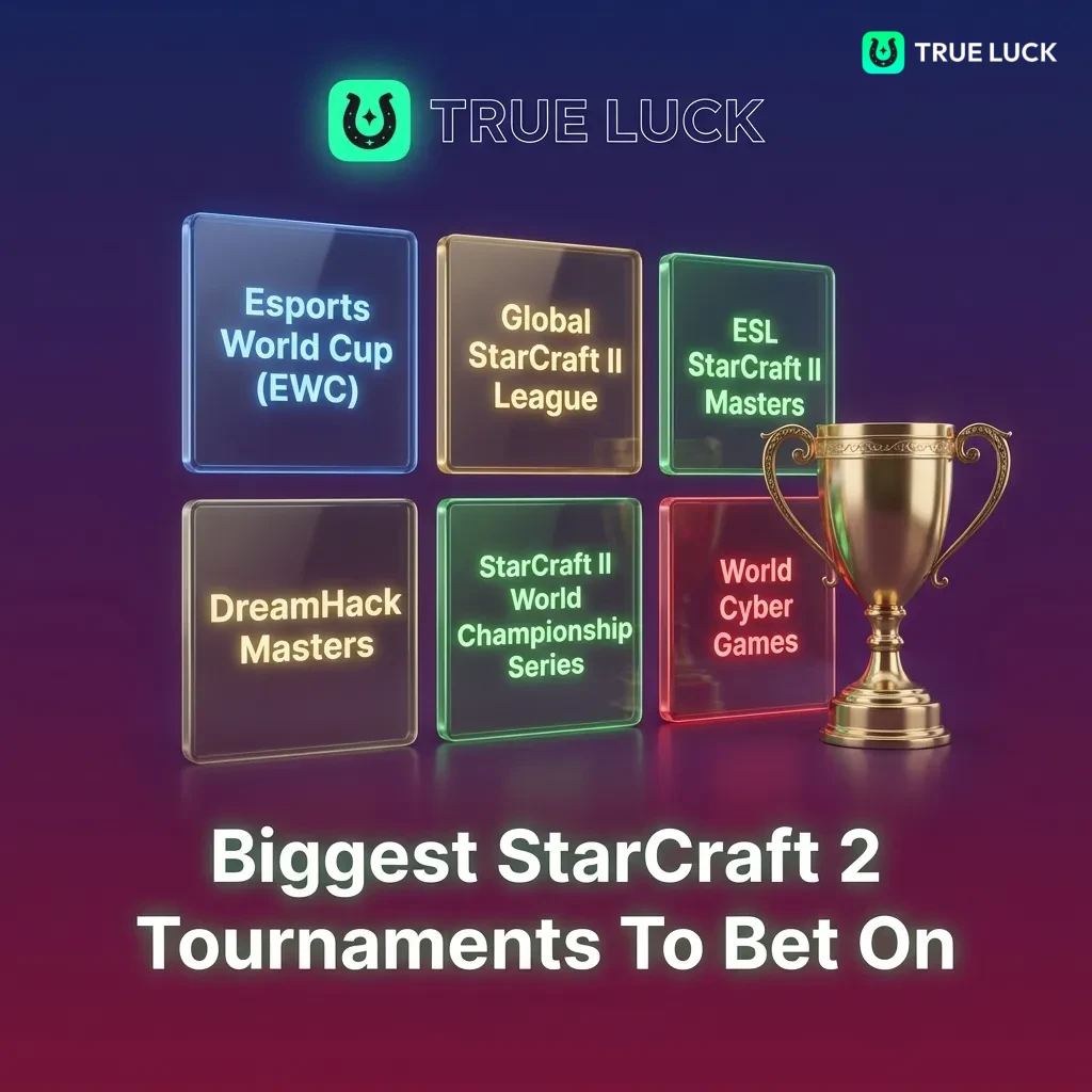 Professional StarCraft 2 players competing in a major esports tournament with large screens displaying intense gameplay action