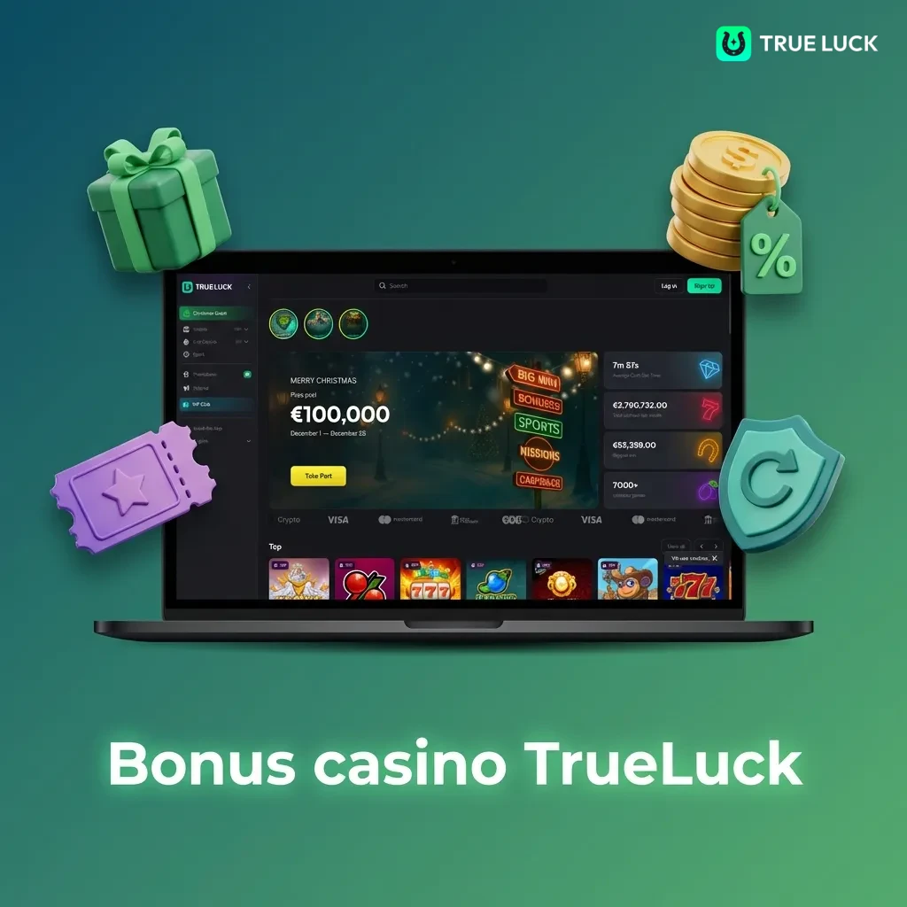 TrueLuck Casino bonuses: reload bonus, free spins Friday, live casino cashback, and high roller bonus promotions