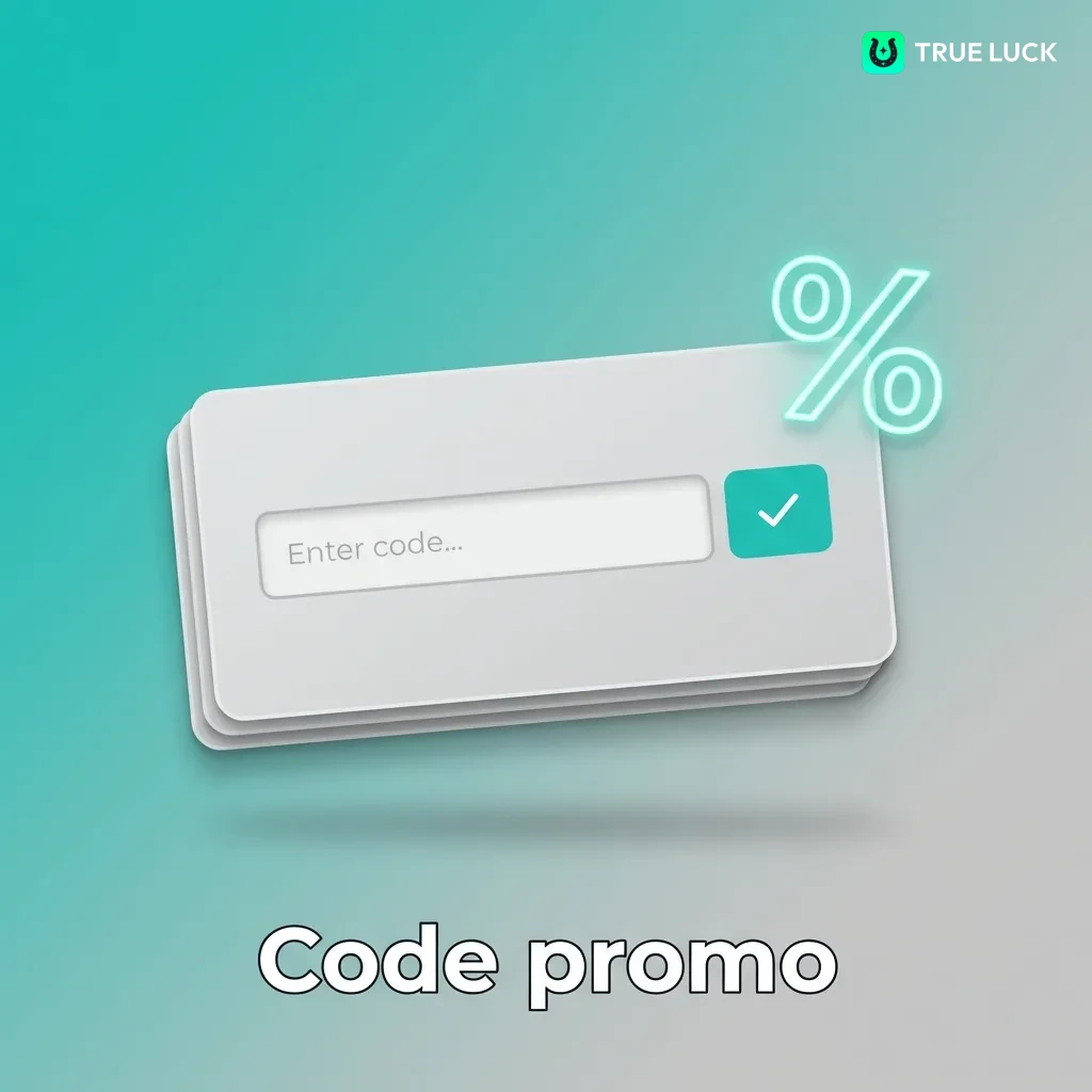 TrueLuck promo codes WELCOME250 and RELOAD50 displayed in table with offers and redemption instructions