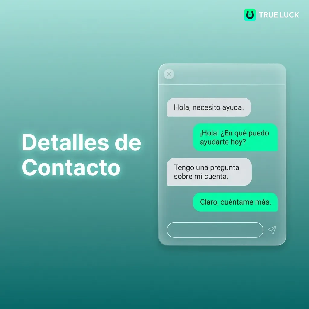 24/7 Spanish support team contact options: live chat, email support@trueluck.com, contact form, and FAQ section