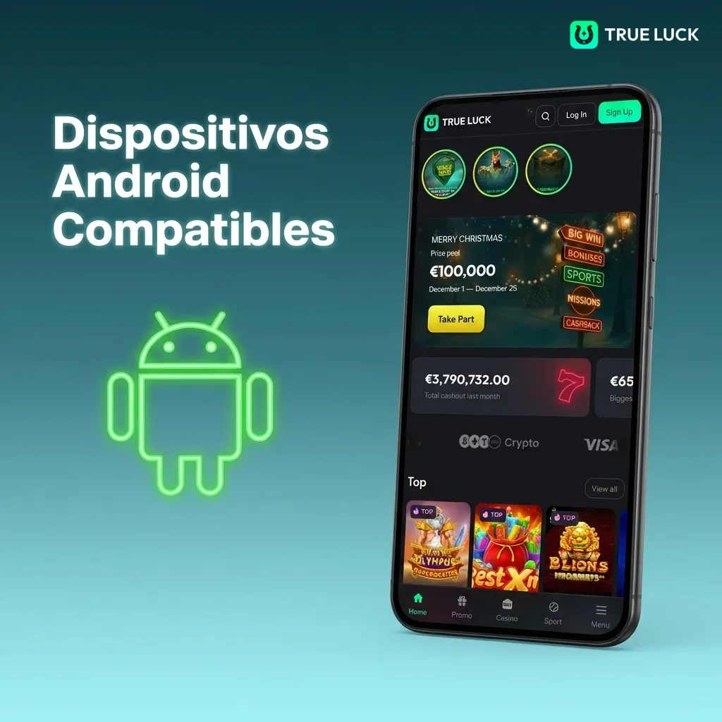 Lista de smartphones Android compatibles con TrueLuck, incluyendo Samsung Galaxy, Xiaomi, OnePlus y Google Pixel