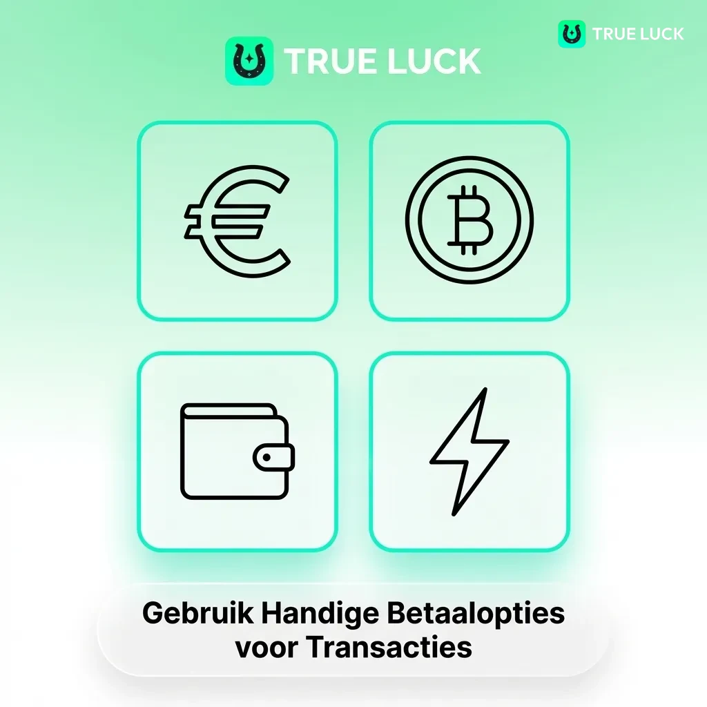 TrueLuck payment options including Dutch banks, credit cards, digital wallets, and cryptocurrencies with SSL security