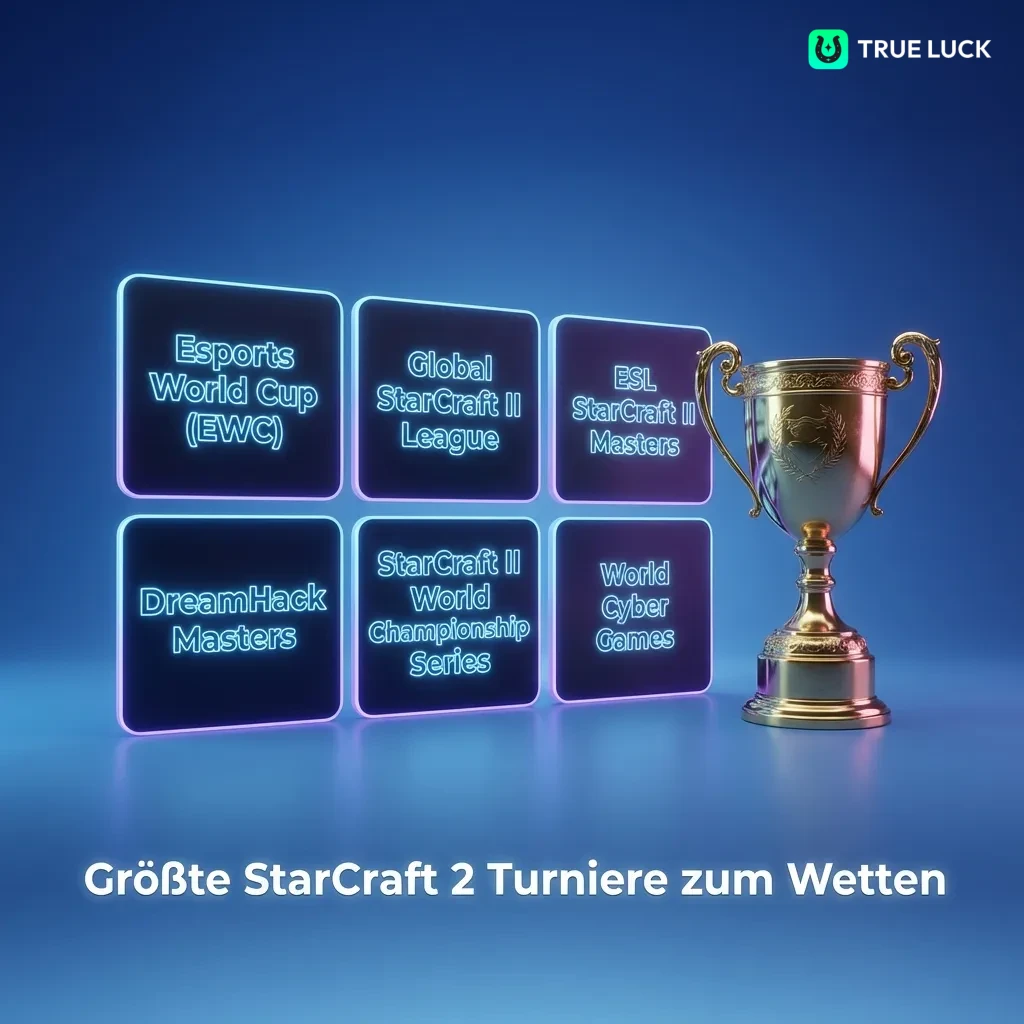 Major StarCraft 2 tournaments including GSL, ESL Pro Tour, IEM Katowice, and Esports World Cup for betting opportunities