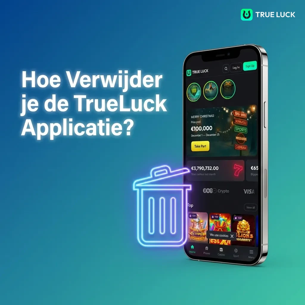Android en iOS gebruikers verwijderen TrueLuck app via instellingen of door icoon naar prullenbak te slepen