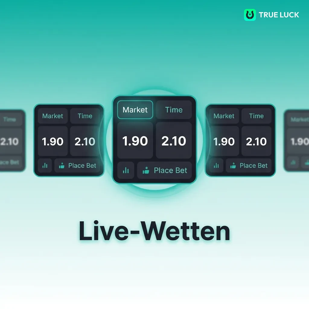 Live sports betting interface showing real-time odds, statistics, and cash-out options on TrueLuck platform