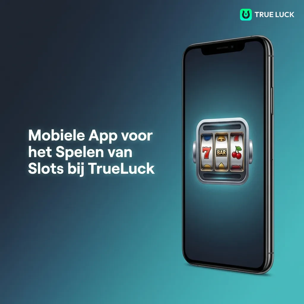 TrueLuck mobiele casino app interface met gokkasten, navigatiemenu en touchscreen bediening voor iOS en Android
