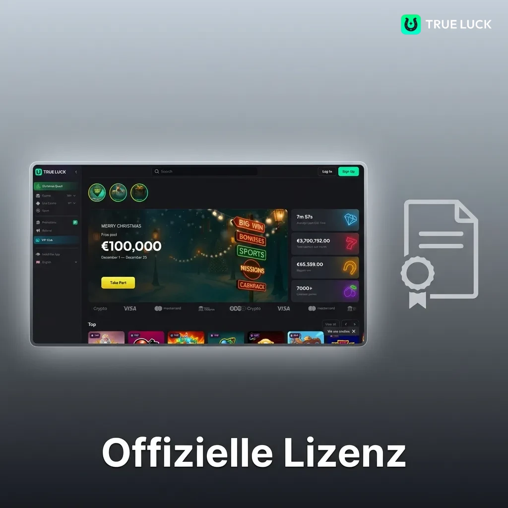 TrueLuck Casino Curaçao-Lizenz 8048/JAZ2020-013 für sicheres und reguliertes Online-Glücksspiel