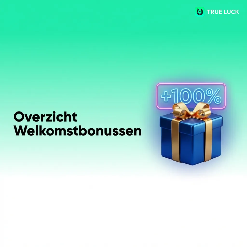 Tabel met welkomstbonussen: Slots (250%, €4000), Live Casino (250%, €2000) en Sportbonus (100%, €300) met voorwaarden.