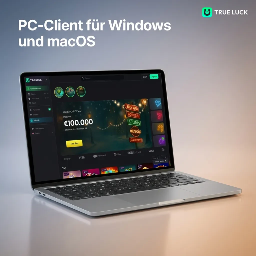 TrueLuck web platform accessible via browser on Windows and macOS without dedicated desktop app download